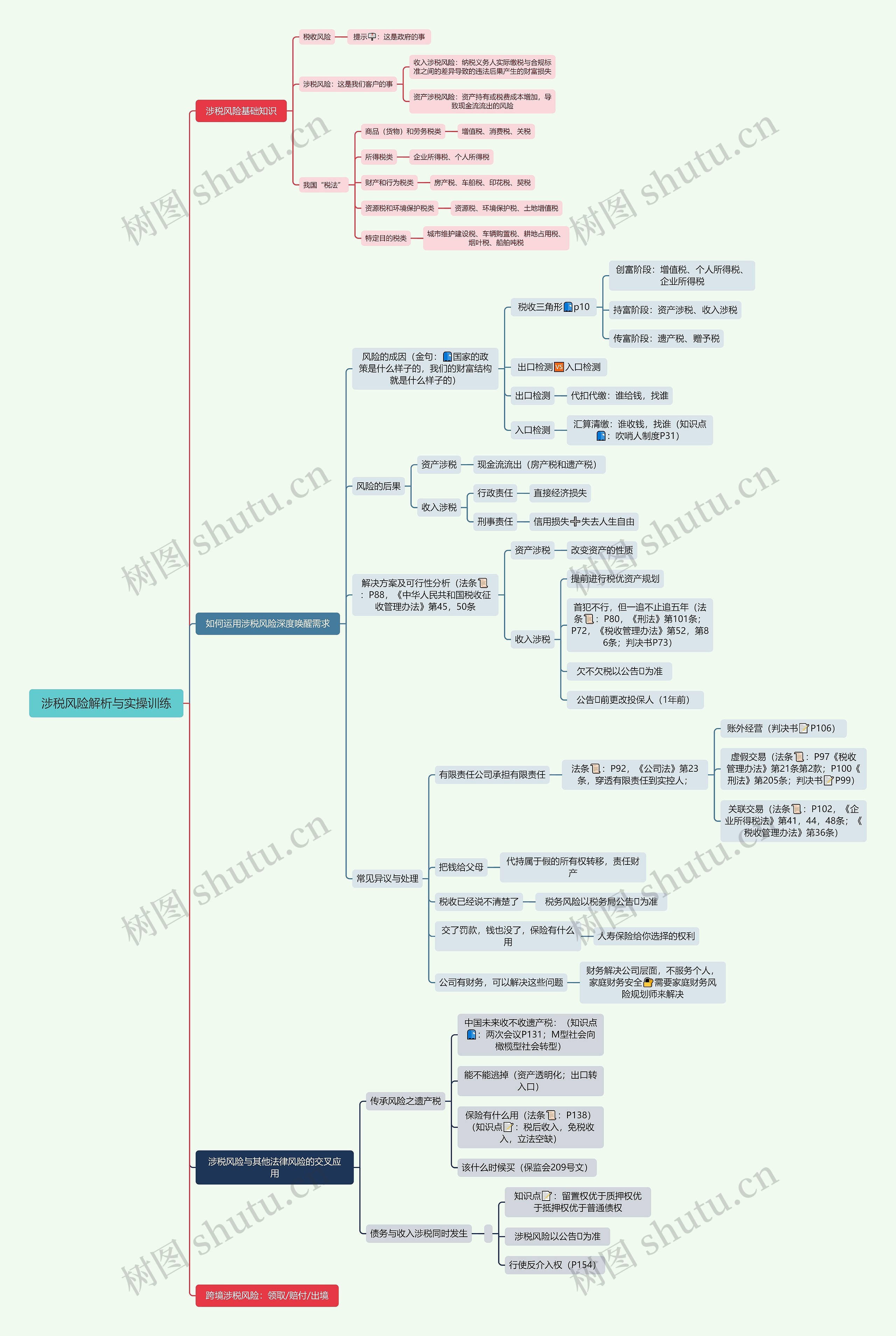 涉税风险解析与实操训练思维导图
