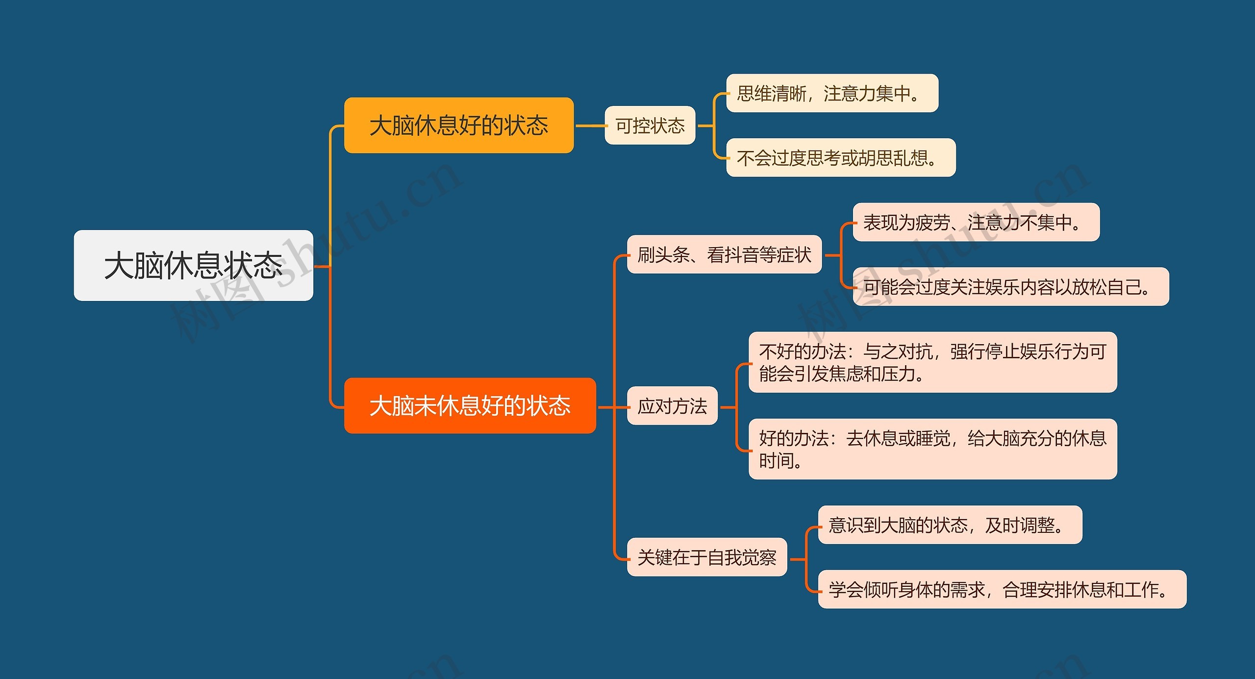 大脑休息状态思维导图