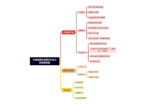 中高端餐饮品牌在抖音上的营销策略思维导图