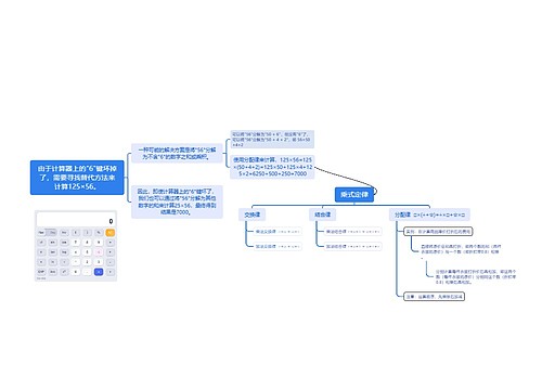 由于计算器上的"6"键坏掉了，需要寻找替代方法来计算125×56。思维导图