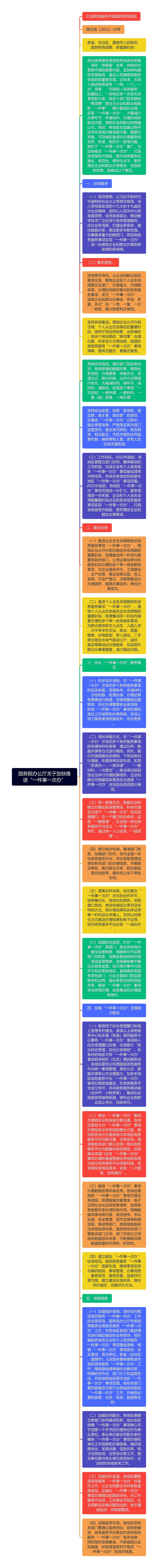 国务院办公厅关于加快推进“一件事一次办”思维导图