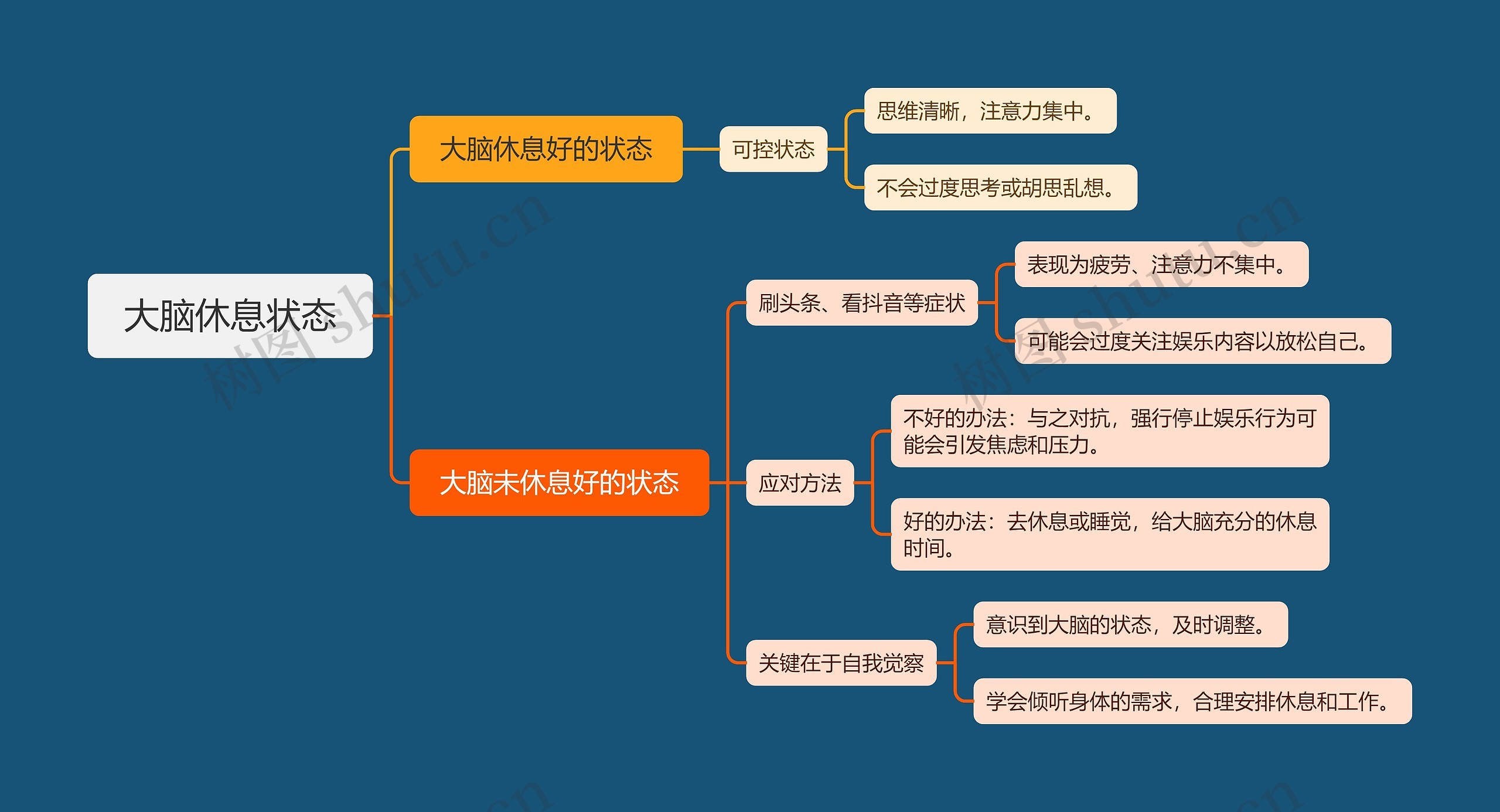 大脑休息状态思维导图