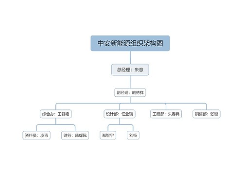 中安新能源组织架构图思维导图