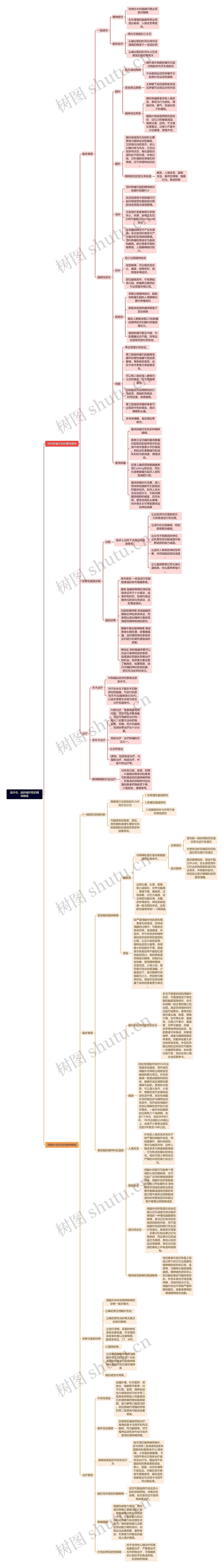 脑外伤、脑肿瘤所致的精神障碍思维导图