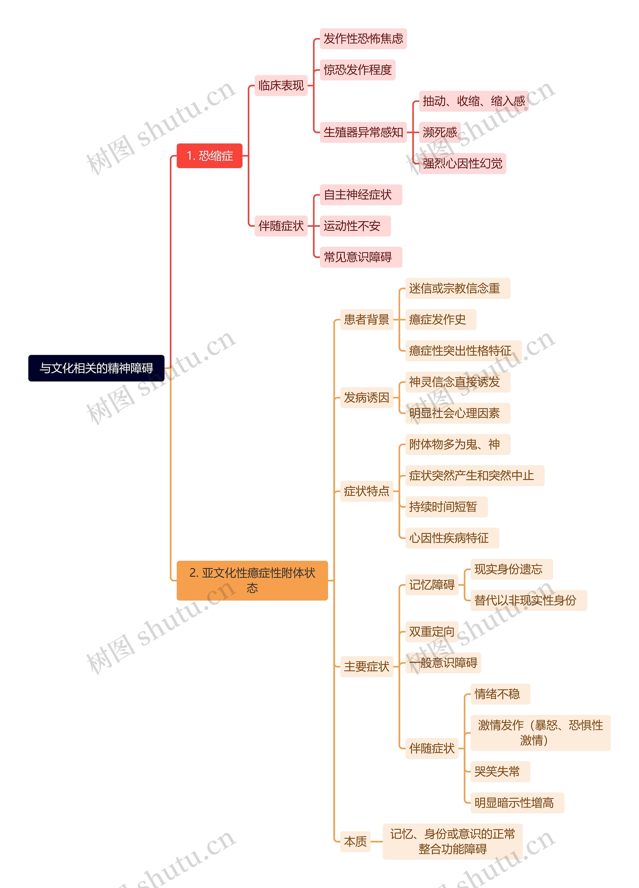 与文化相关的精神障碍思维导图