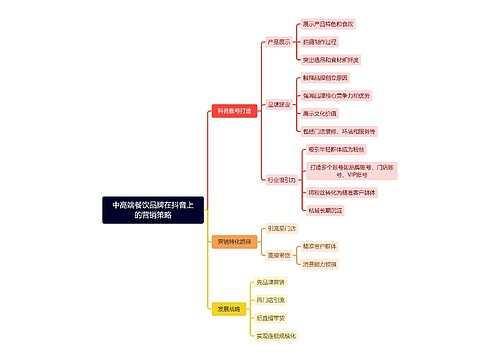 中高端餐饮品牌在抖音上的营销策略思维导图