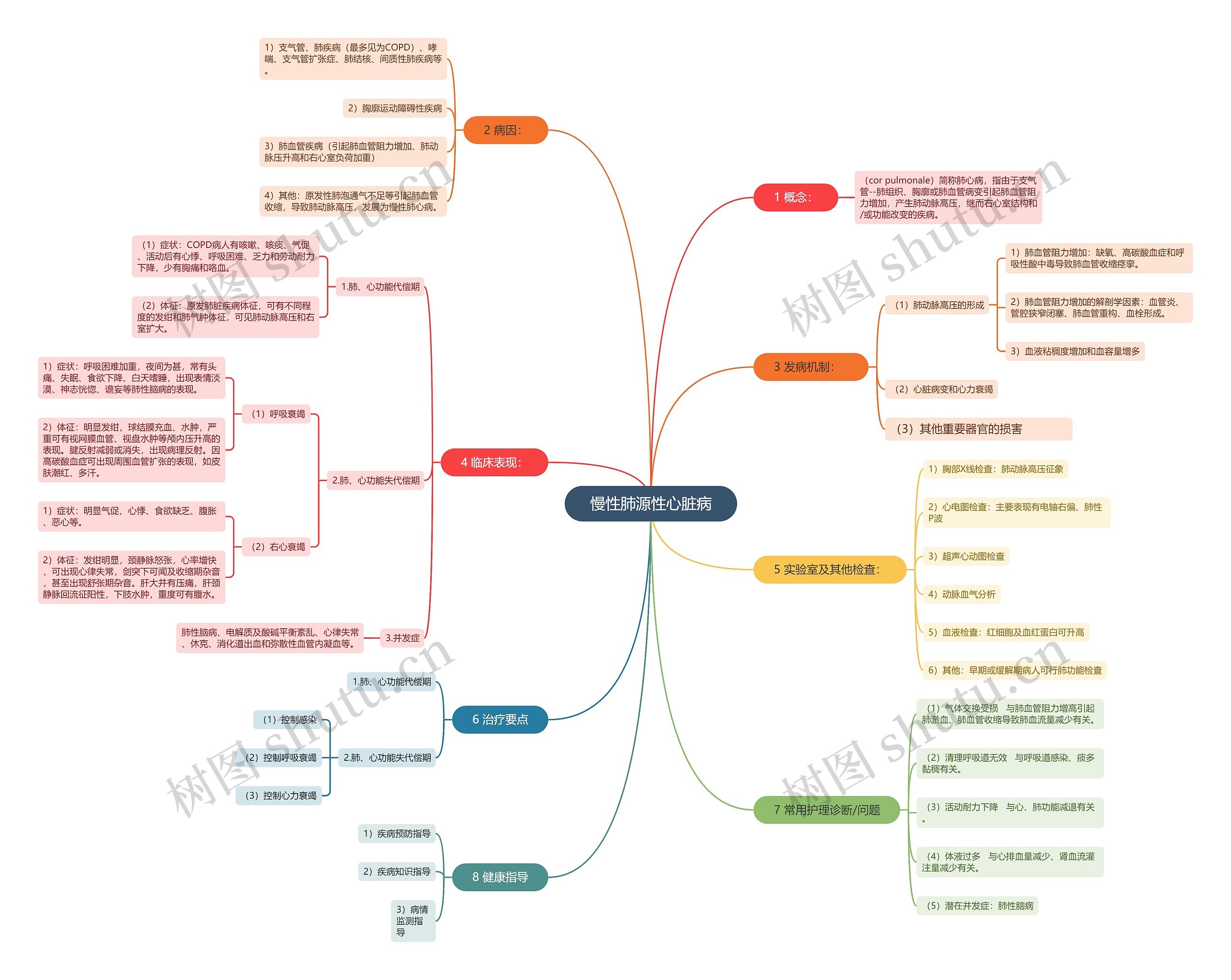 慢性肺源性心脏病思维导图