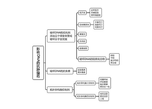 ﻿影响DNA的抗肿瘤药思维导图