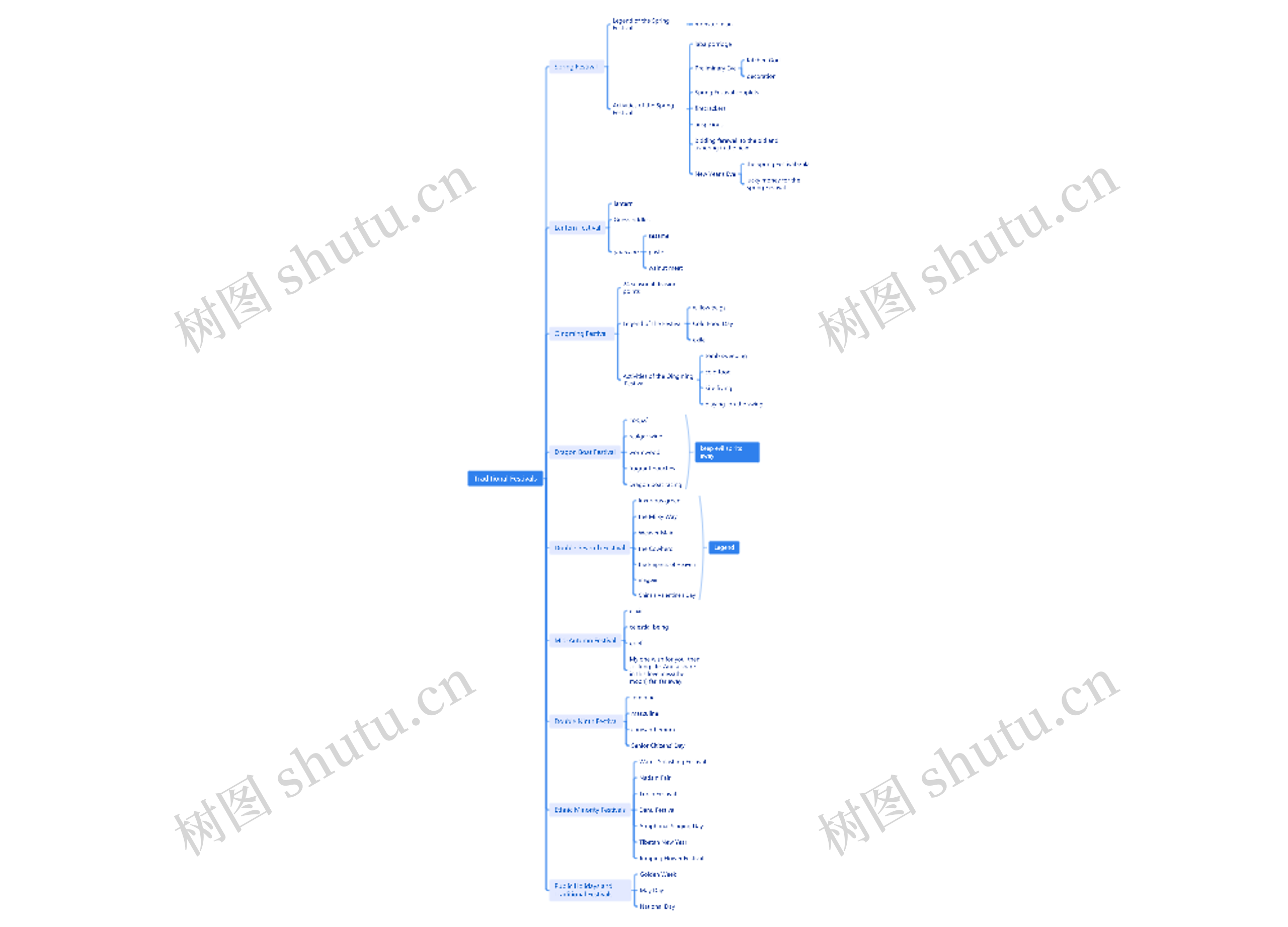 Traditional Festivals脑图思维导图