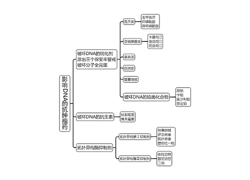 ﻿影响DNA的抗肿瘤药思维导图