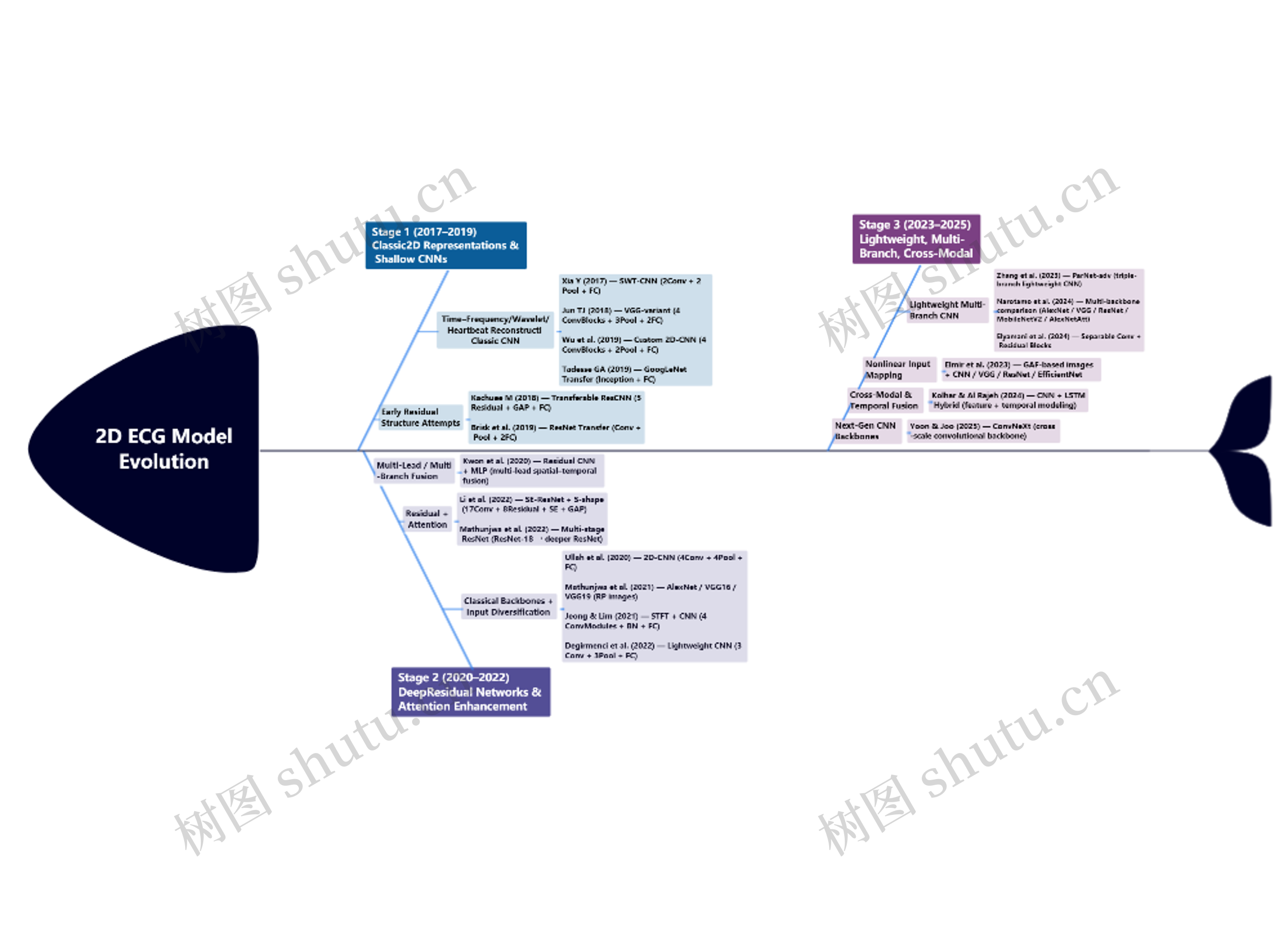 2D ECG Model Evolution 思维导图高清图 2D ECG Model Evolution 思维导图
