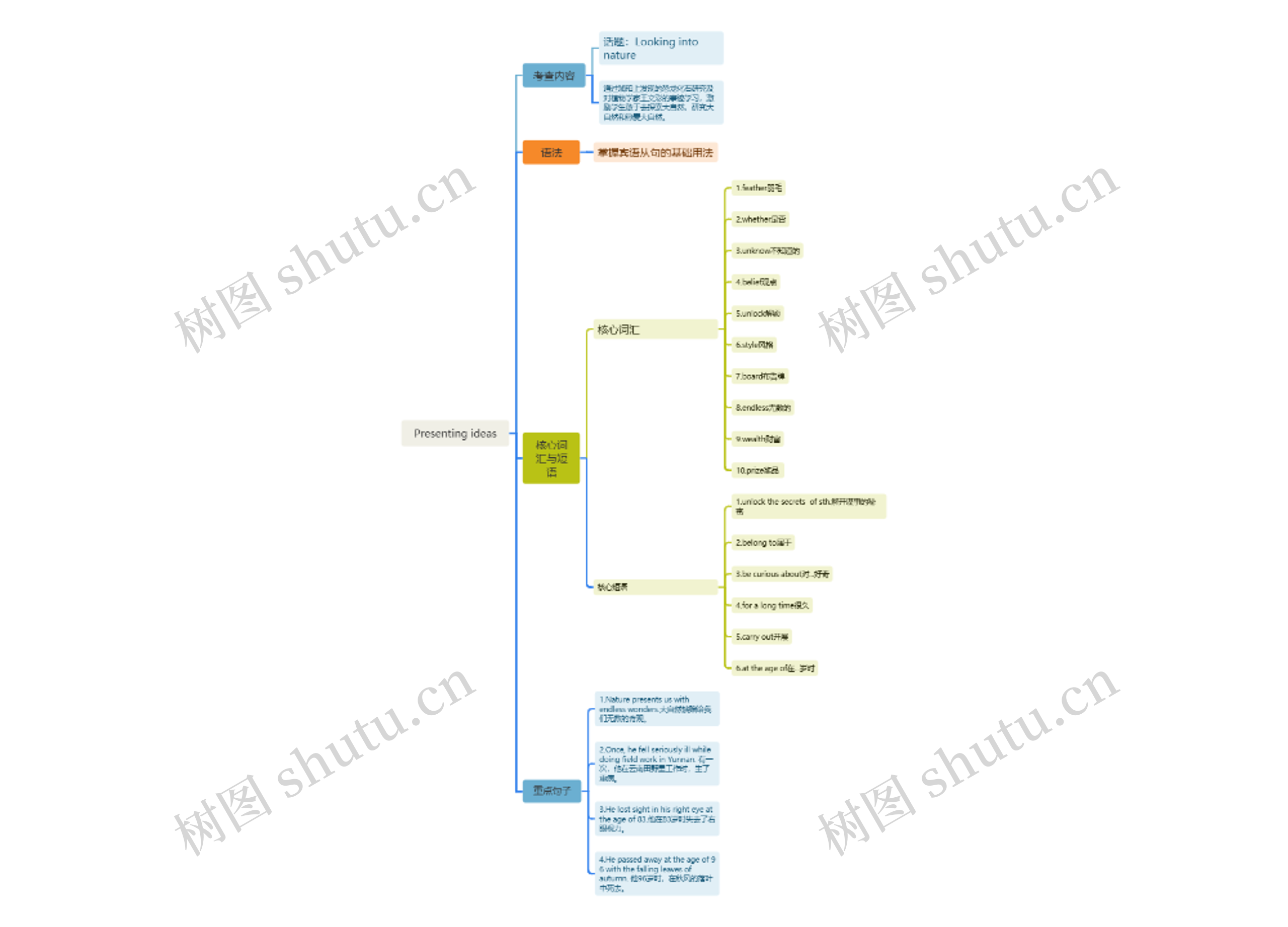 Presenting ideas思维导图高清图 Presenting ideas思维导图