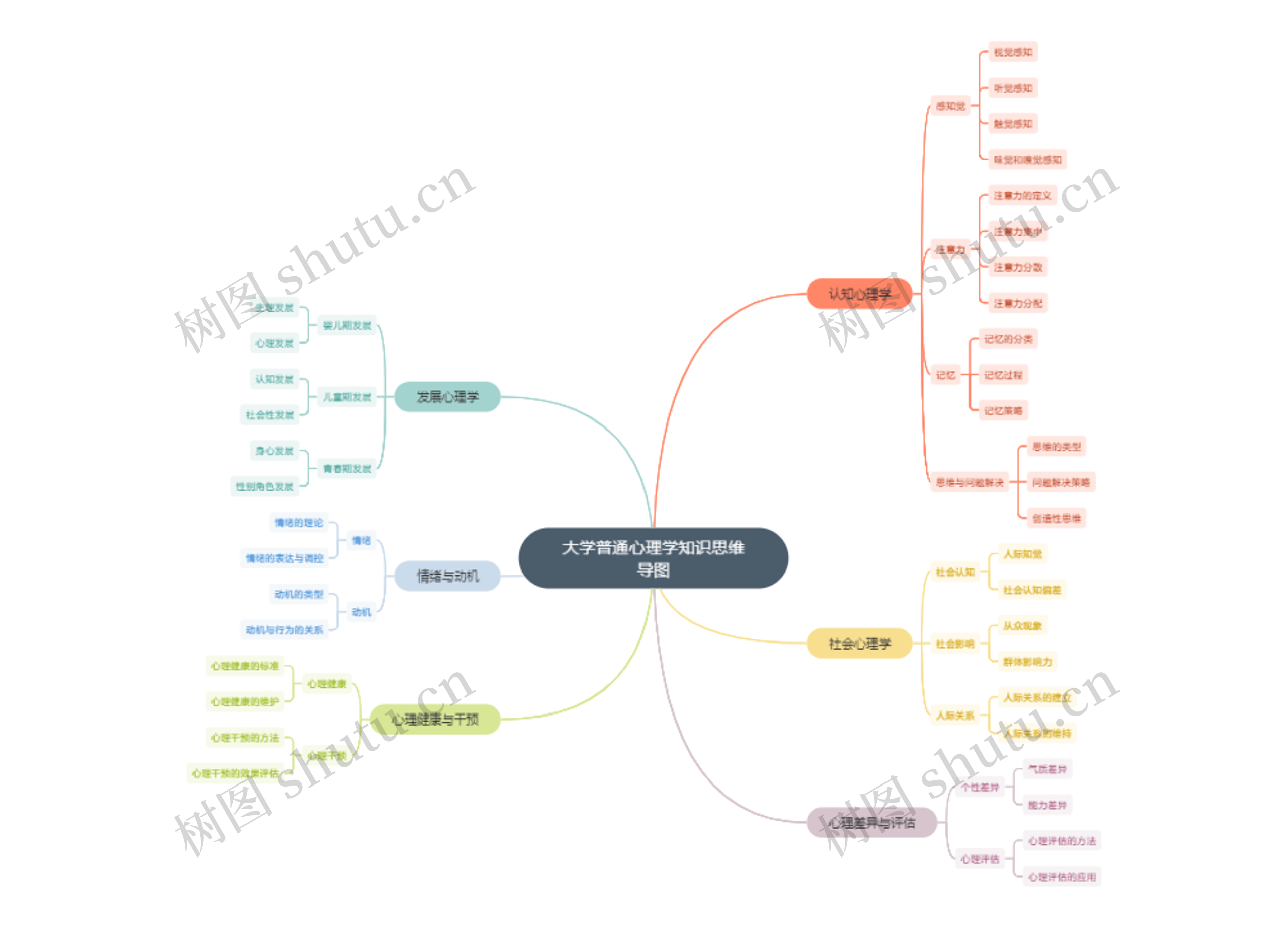 大学普通心理学知识思维导图