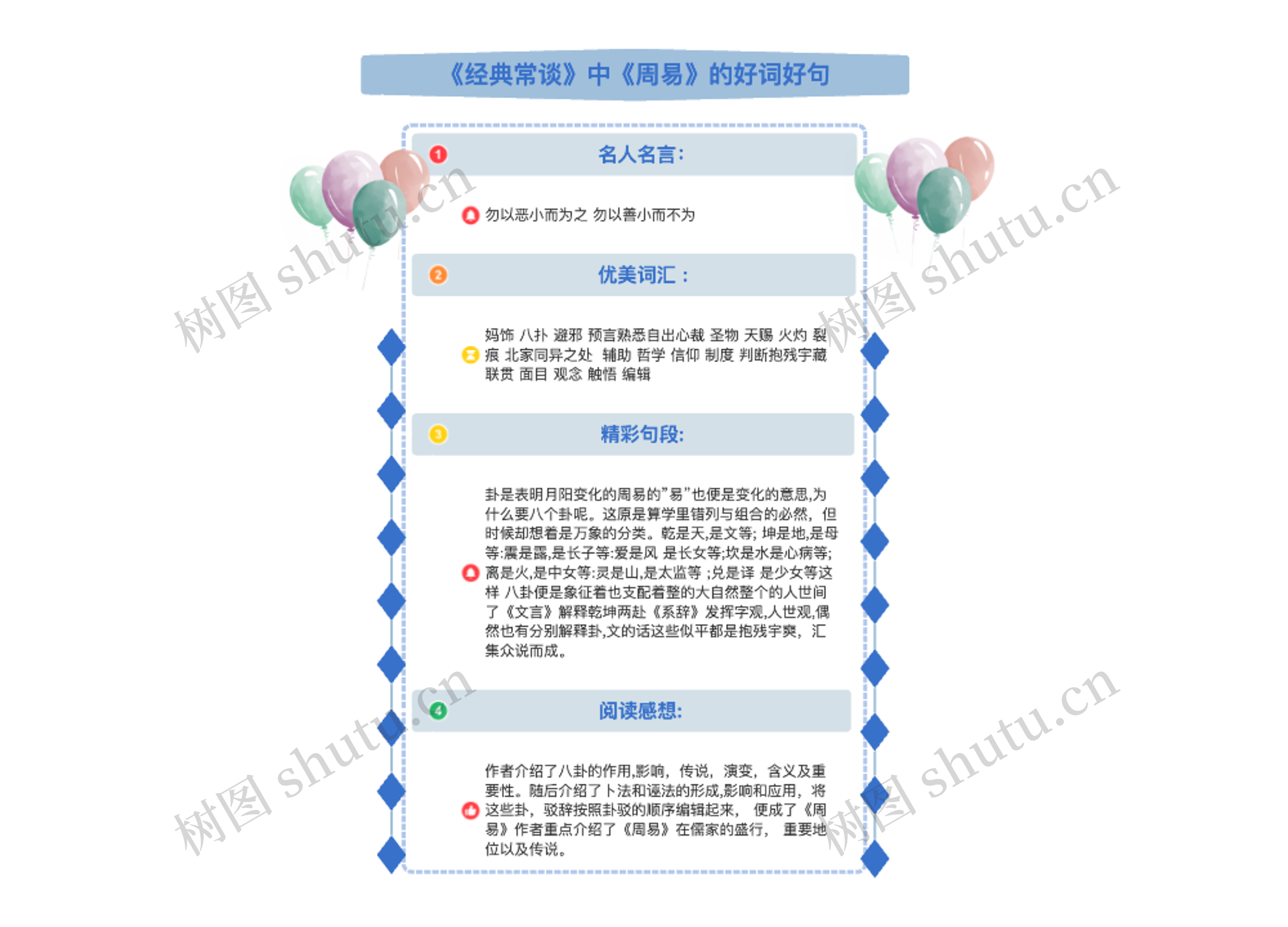 《经典常谈》中《周易》的好词好句